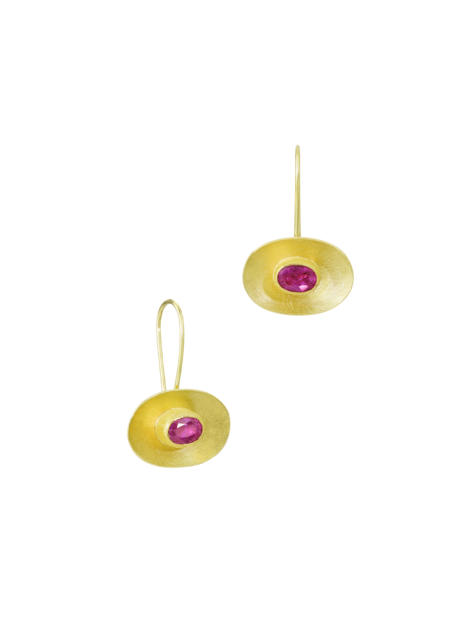 Ruby bowl earrings